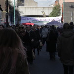 East End Sisters banner drop in Brick Lane against Hopetown hostel closure